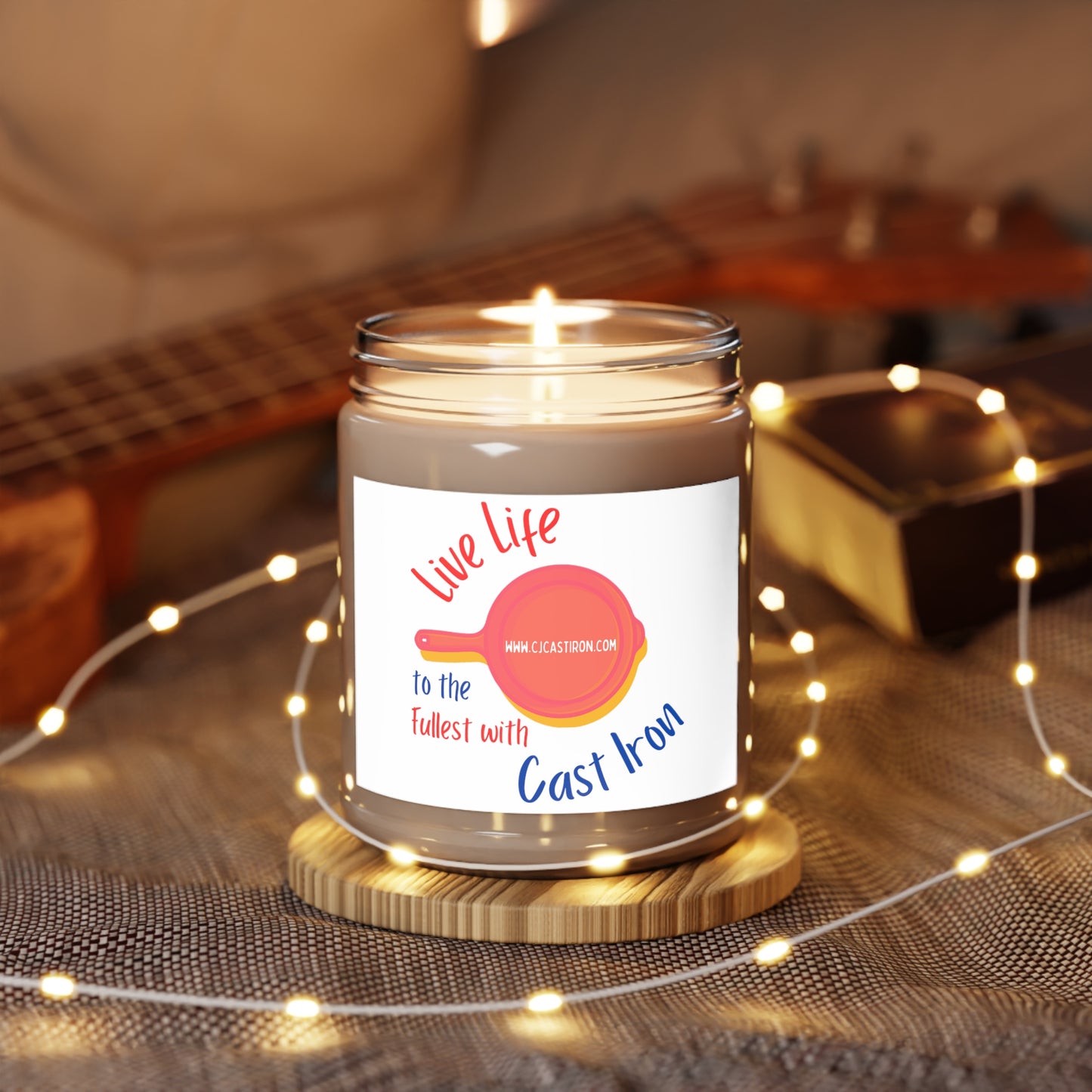 "Live Life" (Orange/Blues) Scented Candle, 9oz