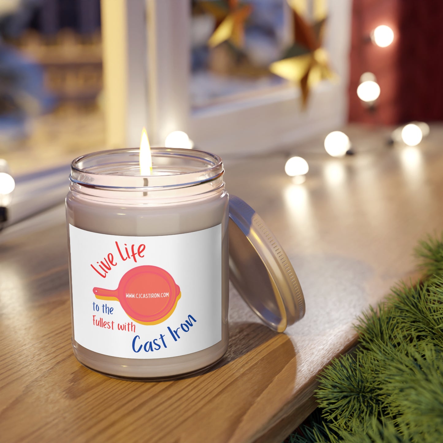 "Live Life" (Orange/Blues) Scented Candle, 9oz