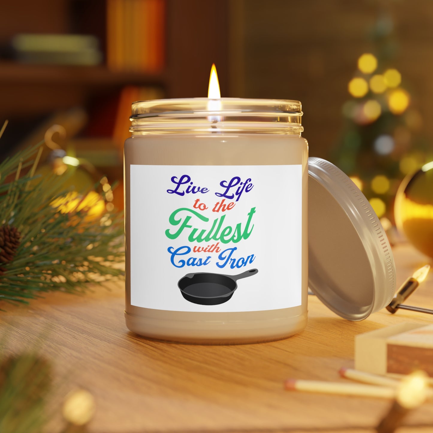"Live Life" (Colorful Text) Scented Candle, 9oz