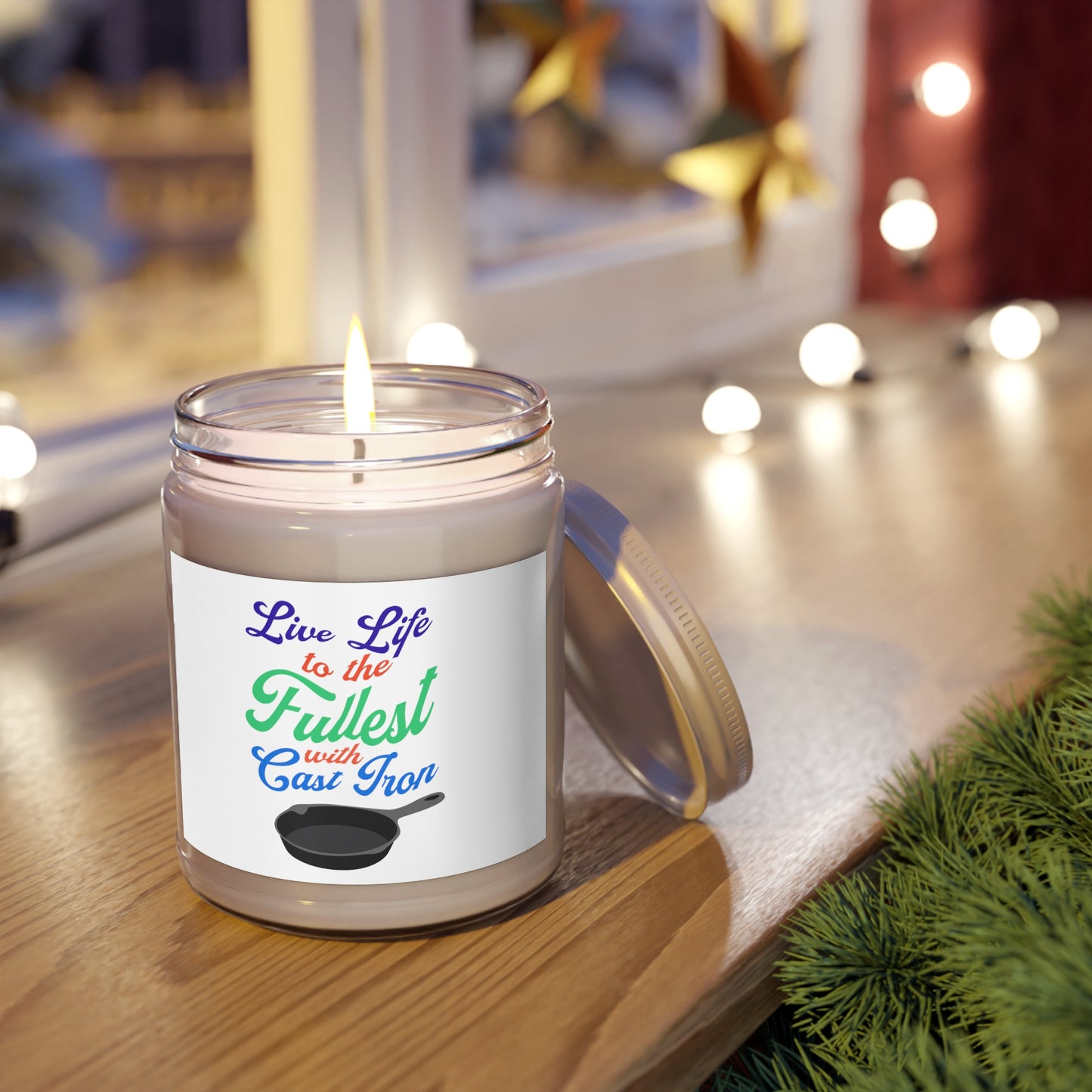 "Live Life" (Colorful Text) Scented Candle, 9oz