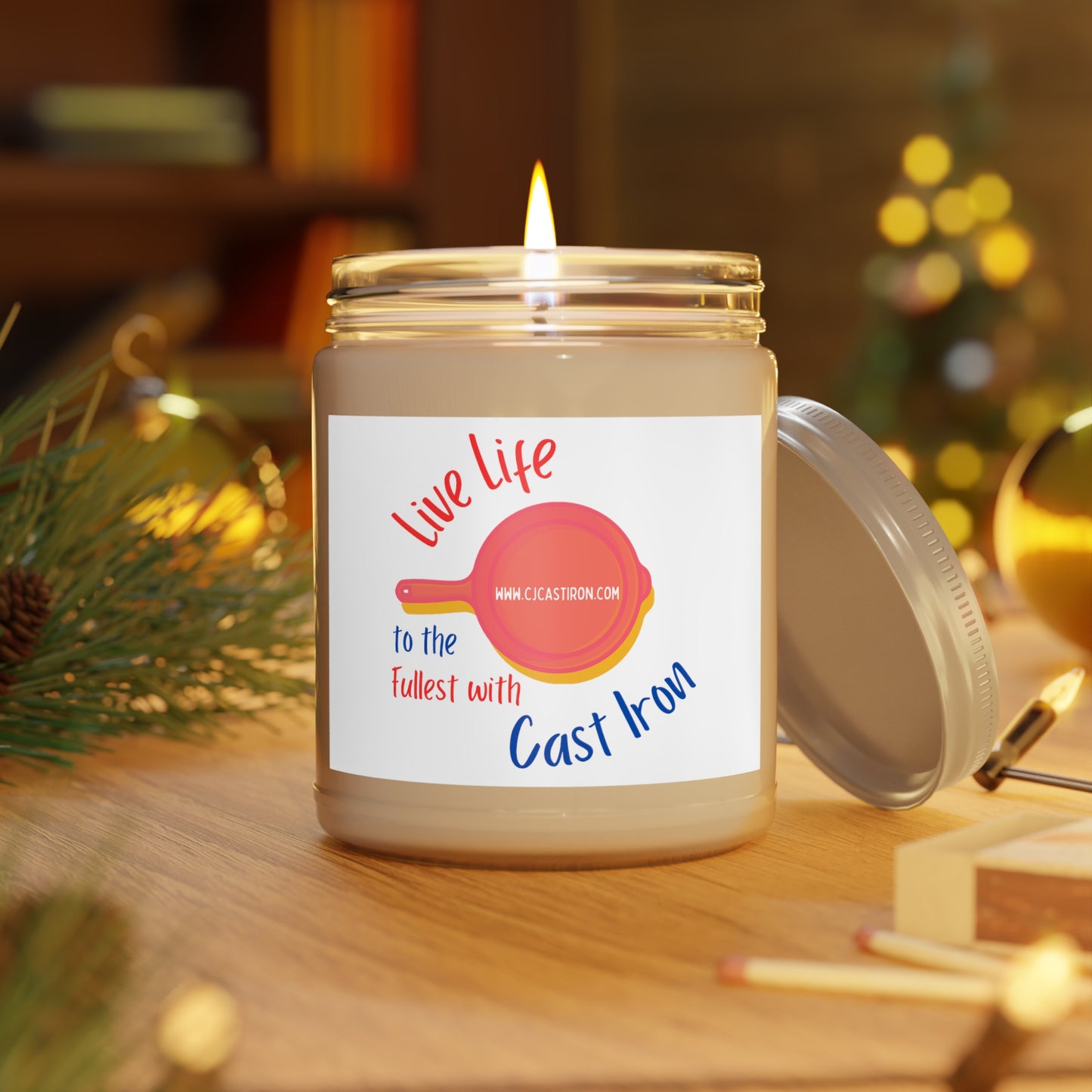 "Live Life" (Orange/Blues) Scented Candle, 9oz