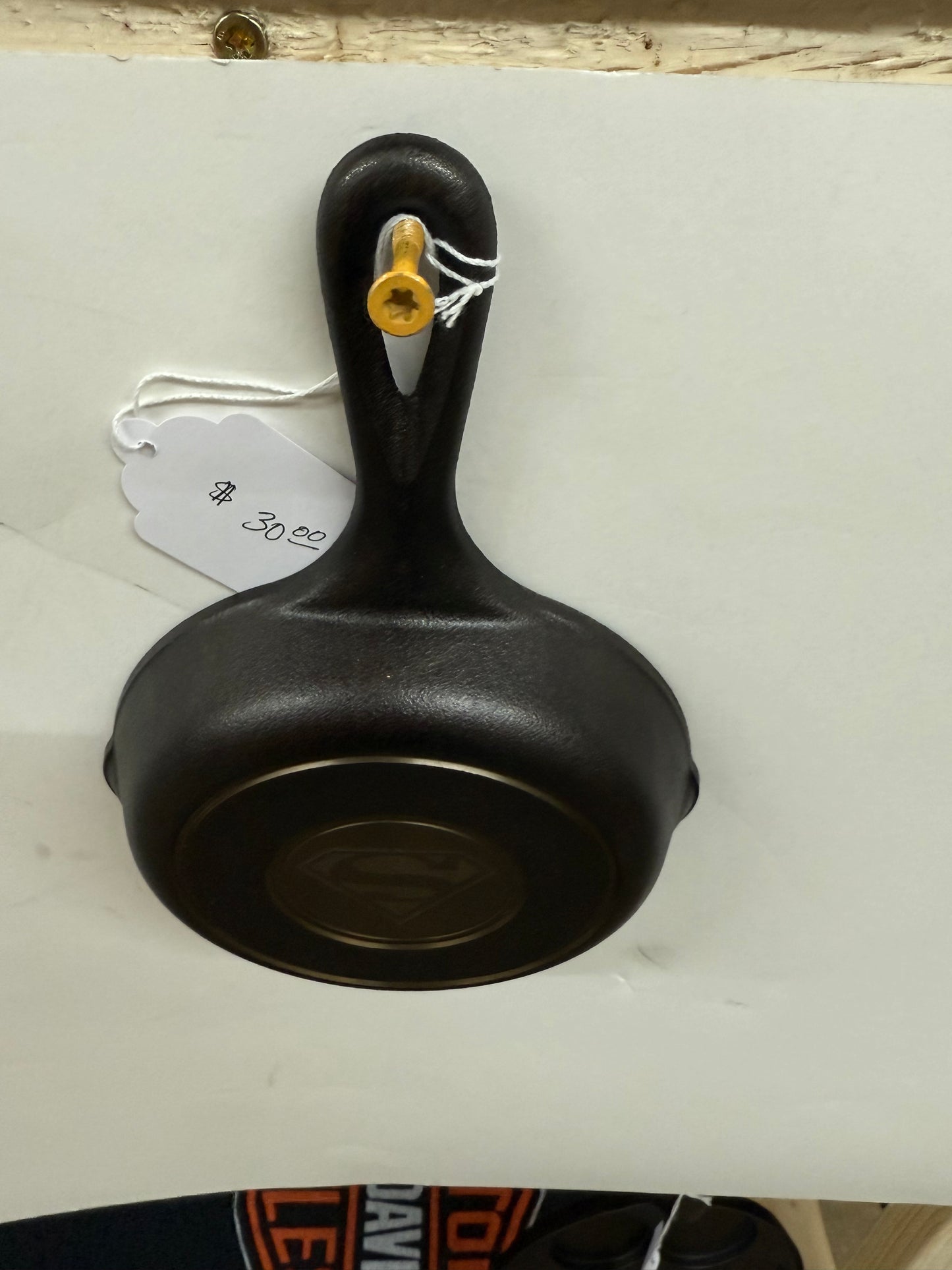 Superman logo cast iron skillet