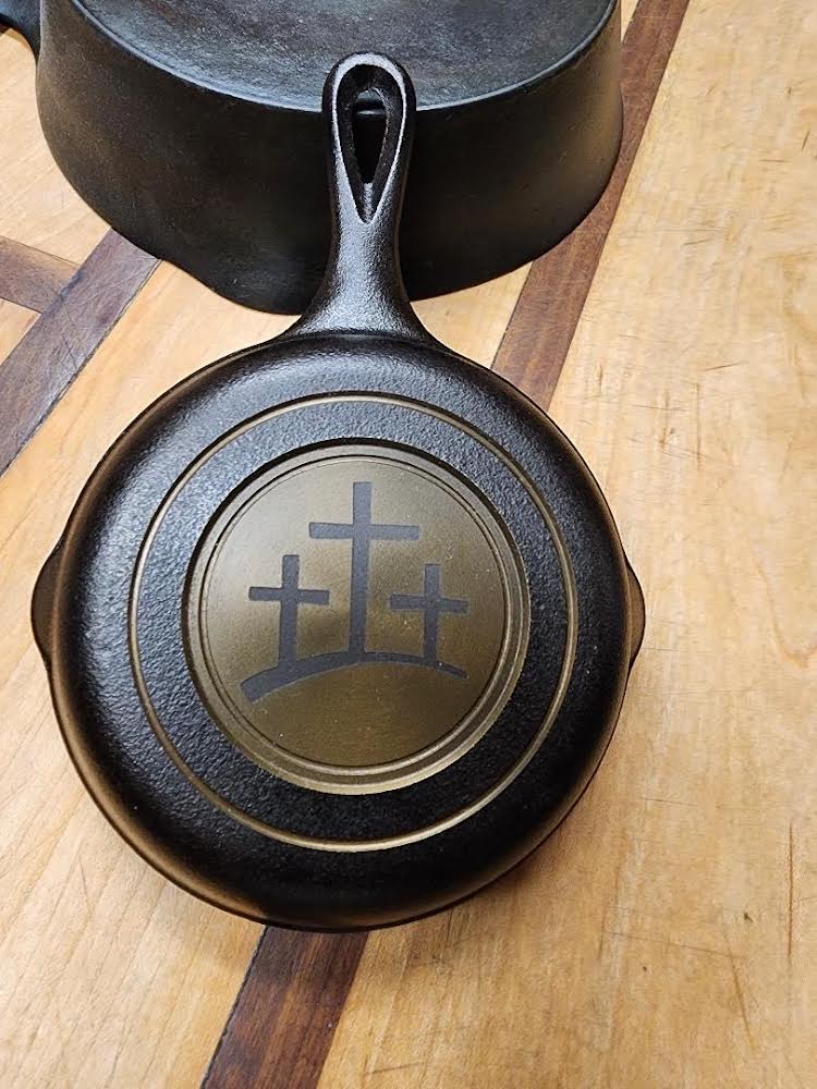 5" Engraved Cast Iron Skillet - Cross Designs