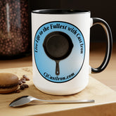 "Live Life to the Fullest with Cast Iron" (Blue) Mug 15 oz