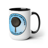 "Live Life to the Fullest with Cast Iron" (Blue) Mug 15 oz