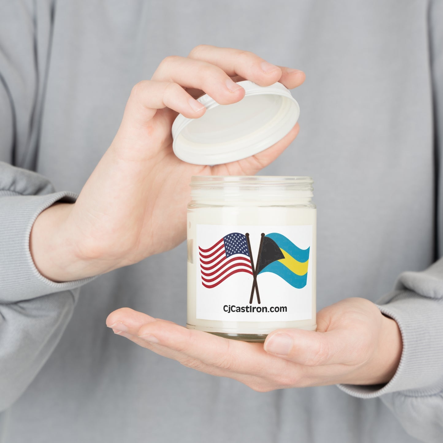USA Bahamas Flag Scented Candle, 9oz