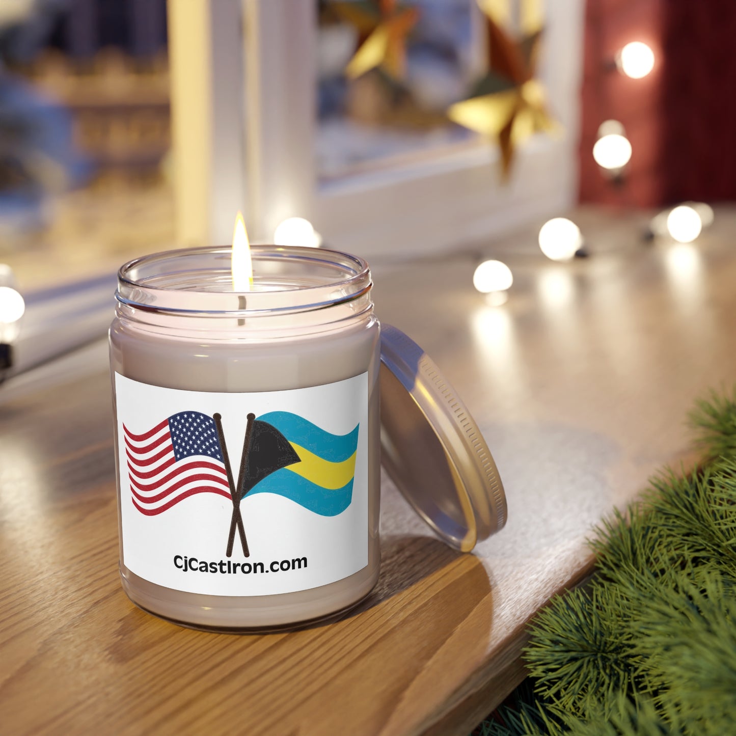 USA Bahamas Flag Scented Candle, 9oz