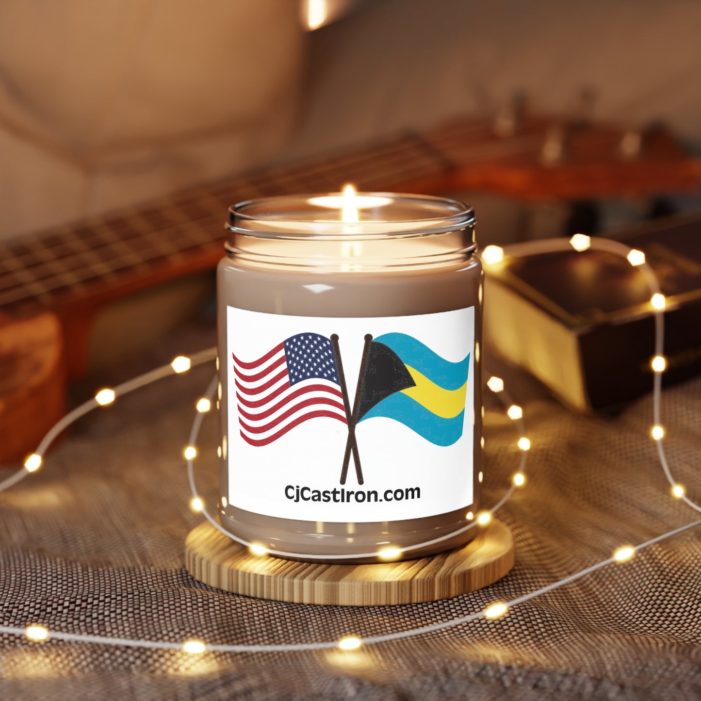 USA Bahamas Flag Scented Candle, 9oz