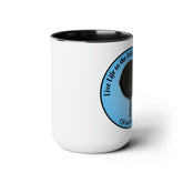 "Live Life to the Fullest with Cast Iron" (Blue) Mug 15 oz