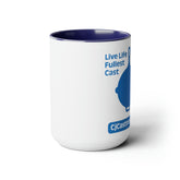 "Live Life to the Fullest with Cast Iron" (Flat Blue) Mug 15 oz