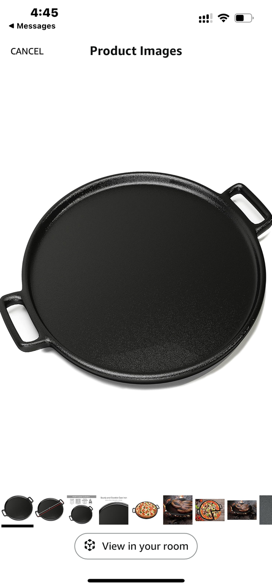 Cast Iron Pizza Pan - 14-Inch Baking Pan