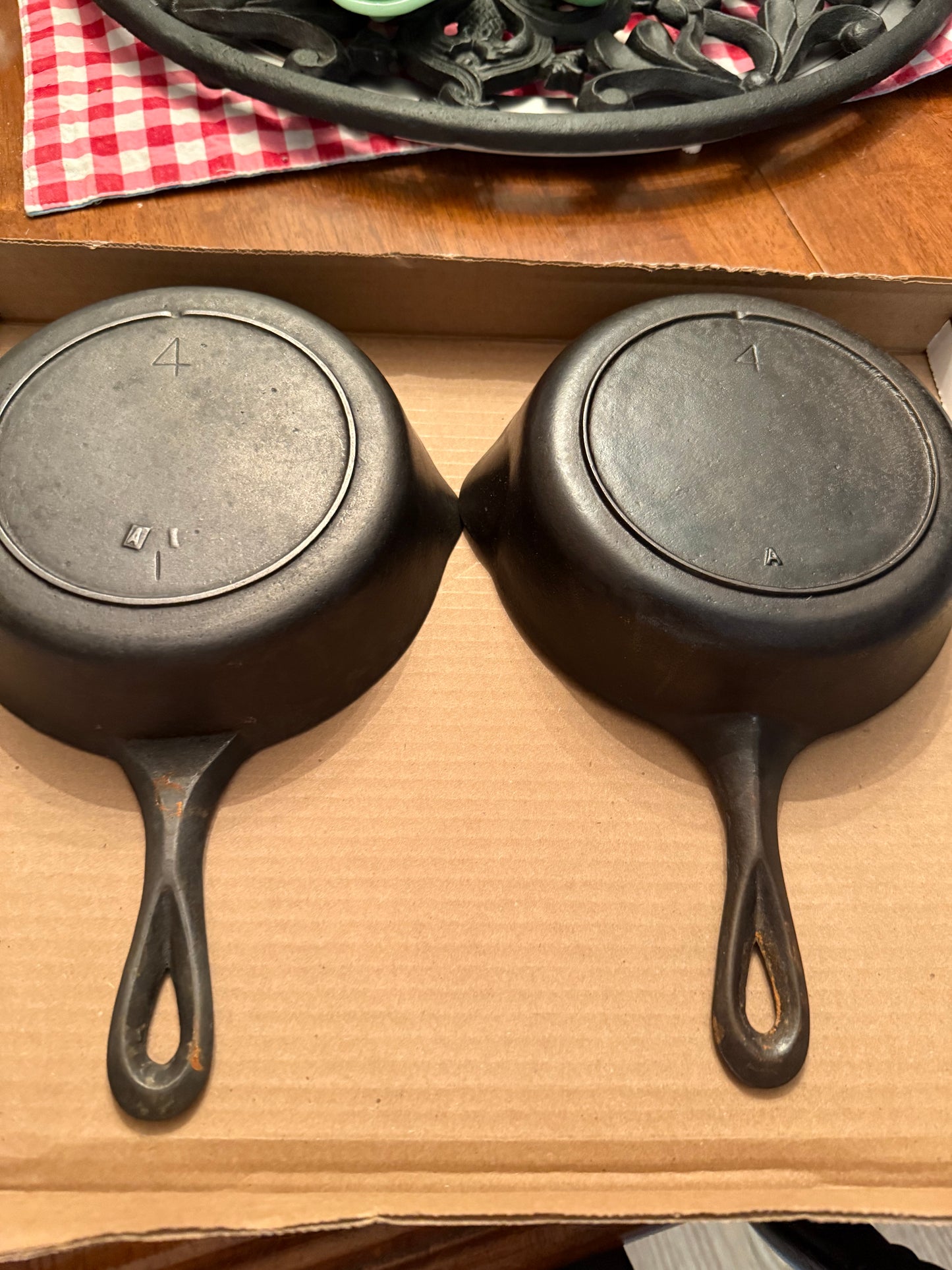 # four single match large skillet