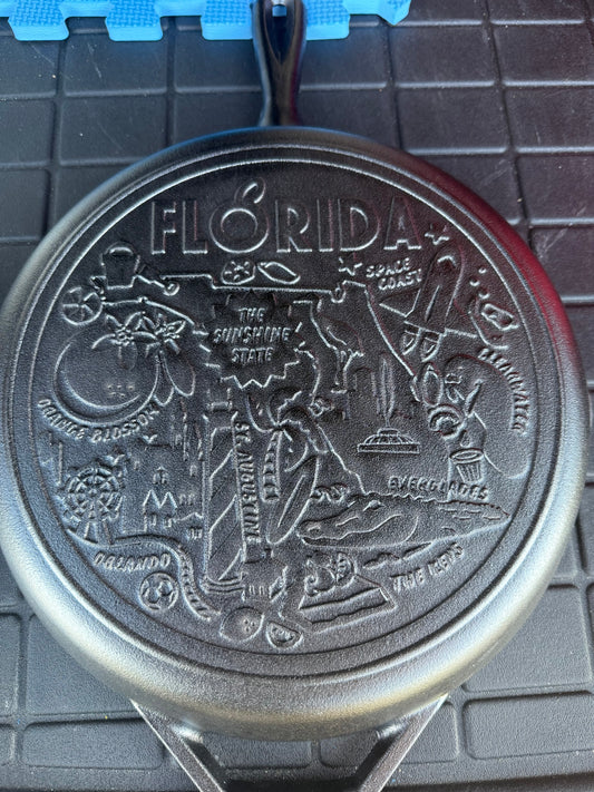 12 inch Cast iron, Florida skillet